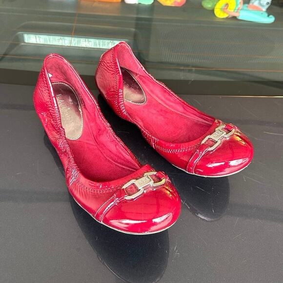 Lauren Ralph Lauren Betsy Women’s Patent Leather Ballet Flats Size 11 Berry Red - Picture 4 of 9